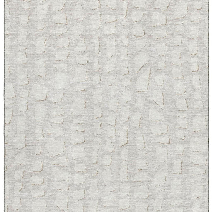 9' X 12' Cobblestone Washable Area Rug With UV Protection - Ivory And Beige