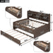 Giga Captain Bed with built-in bookshelves, three storage drawers, and a trundle, shown with mattress and cozy bedding.