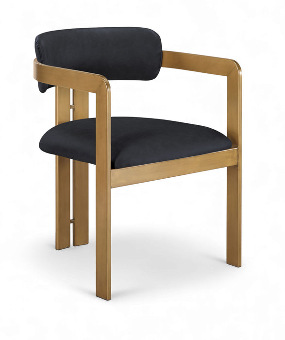 Aurum - Vegan Leather Upholstered Dining Chair With Brushed Brass Base (Set of 2)