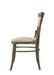 Set of two vintage walnut Giga Bistro wide dining chairs with cushions, showcasing wood frames and comfortable upholstered seats.