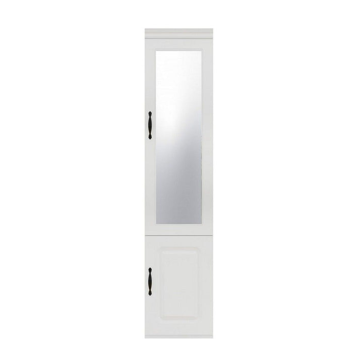 71" Wood Mirro Two Door Combo Dresser - White