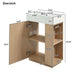 Giga bathroom vanity with sink featuring a freestanding wood grain cabinet and storage drawers in a modern design