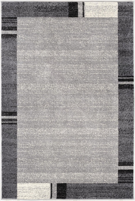 8' x 11' Modern Bordered Area Rug - Gray