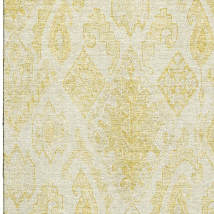 9' X 12' Moroccan Washable Area Rug With UV Protection - Gold And Ivory