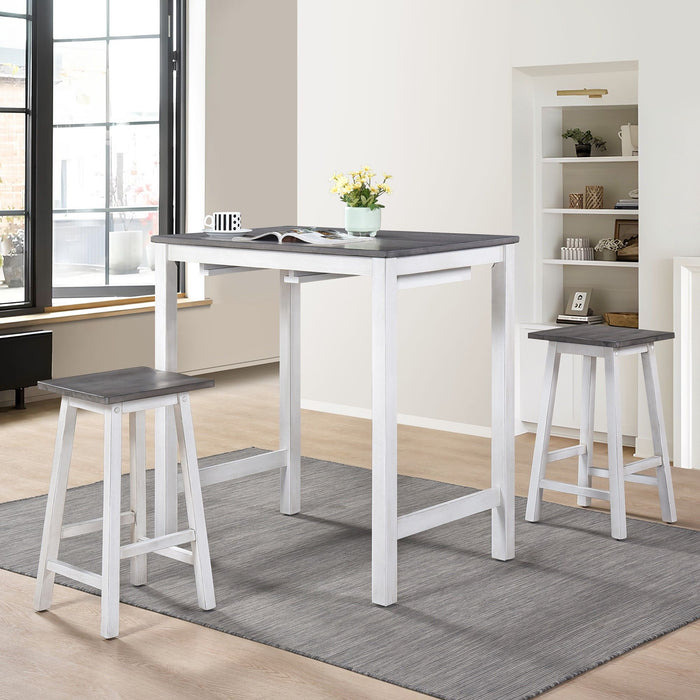 Giga 3-piece counter height dining room set with three matching chairs and a sleek table, ideal for modern kitchens and dining spaces.