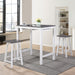 Giga 3-piece counter height dining room set with three matching chairs and a sleek table, ideal for modern kitchens and dining spaces.