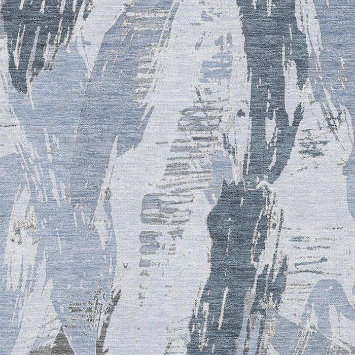 10' X 14' Abstract Washable Area Rug With UV Protection (694664) - Sky Blue / Gray / Ivory
