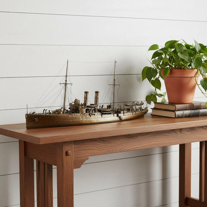 Hand Painted Model Boat (624578) - Bronze