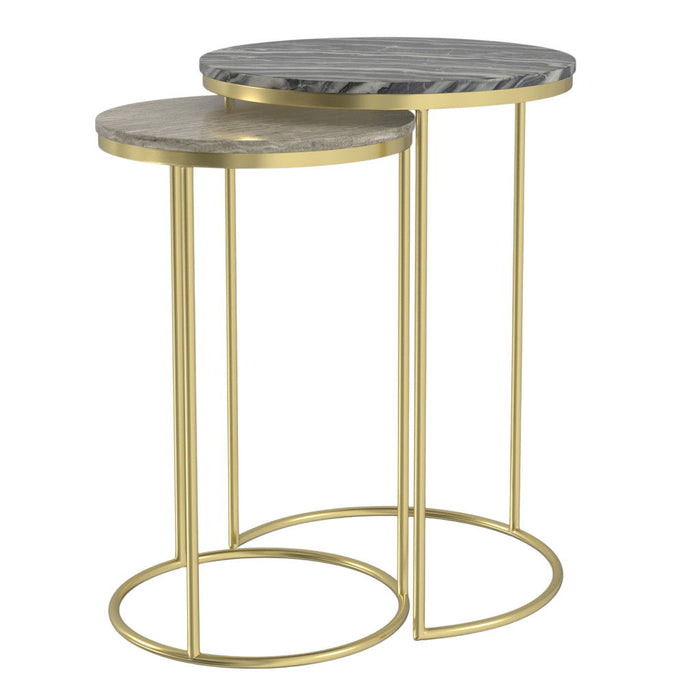 Iron Round End Table (Set of 2) - Gold