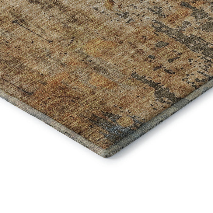 10' X 14' Abstract Washable Area Rug With UV Protection (688340) - Copper / Gray