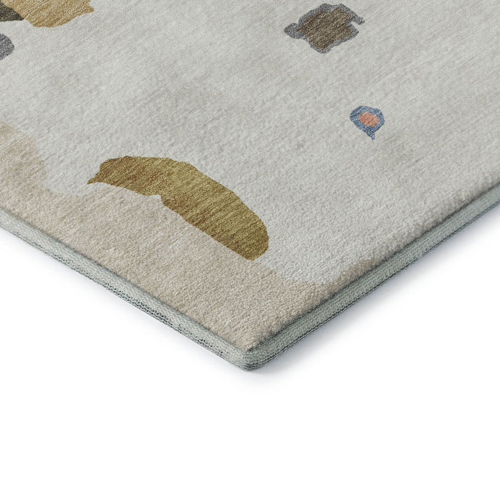 10' X 14' Abstract Washable Area Rug With UV Protection (680735) - Ivory / Orange / Blue / Green