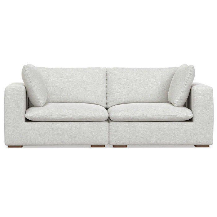 88" Fabric Modular Sofa With Brown Legs - Gray