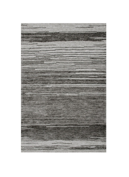 7' x 10' Abstract Power Loom Distressed Non Skid Area Rug - Gray And Black