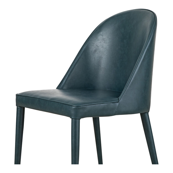 Upholstered Faux Leather Dining Side Chairs (Set of 2) - Blue