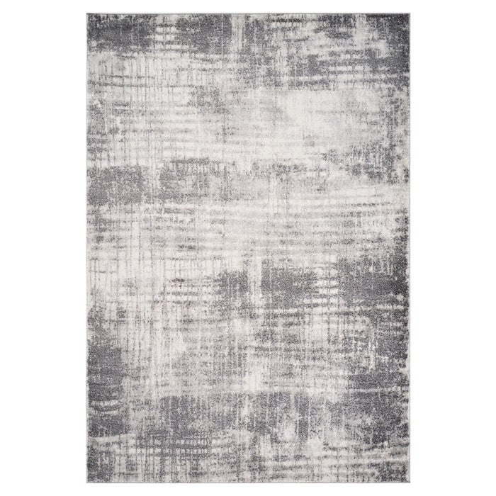 9' X 12' Abstract Area Rug - Cream And Gray