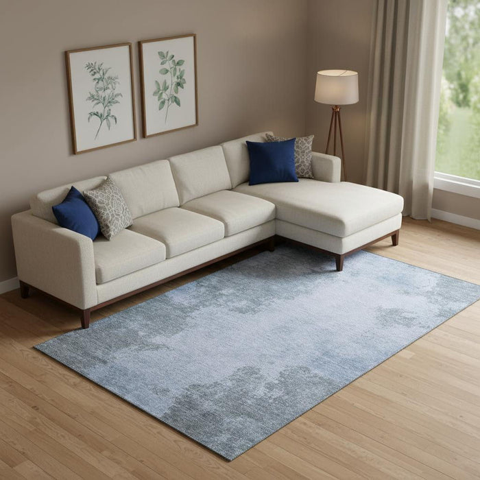 10' X 14' Abstract Washable Area Rug With UV Protection (707569) - Blue / Gray