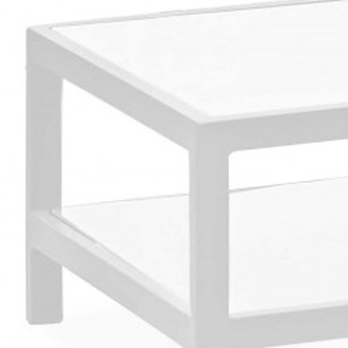 Aluminum Coffee Table With Shelf - White