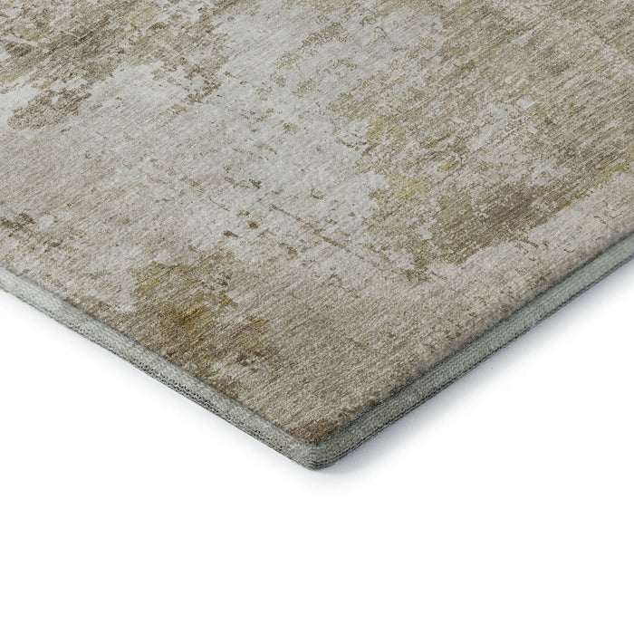 10' X 14' Abstract Washable Area Rug With UV Protection (700703) - Brown / Beige