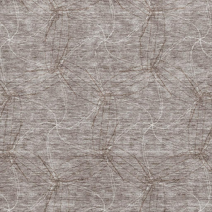 10' X 14' Geometric Washable Area Rug With UV Protection (676608) - Taupe / Ivory
