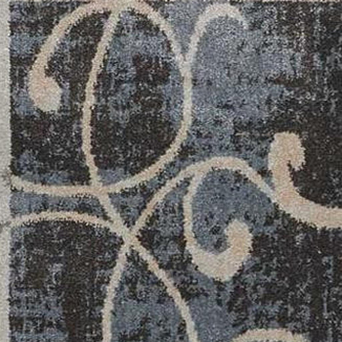 8' X 11' Floral Vines Non Skid Area Rug - Tan
