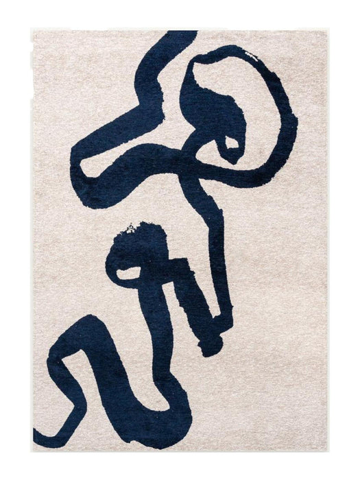 9' X 13' Abstract Washable Area Rug With UV Protection (610019) - Beige / Blue