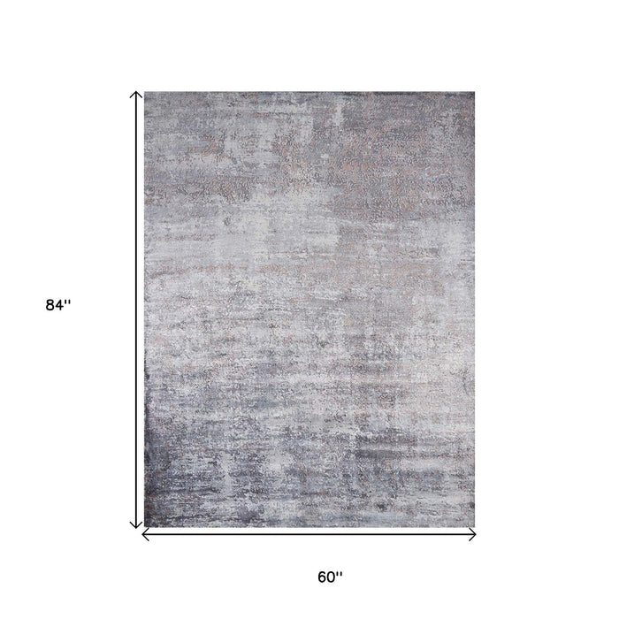 5' x 7' Viscose Area Rug - Slate