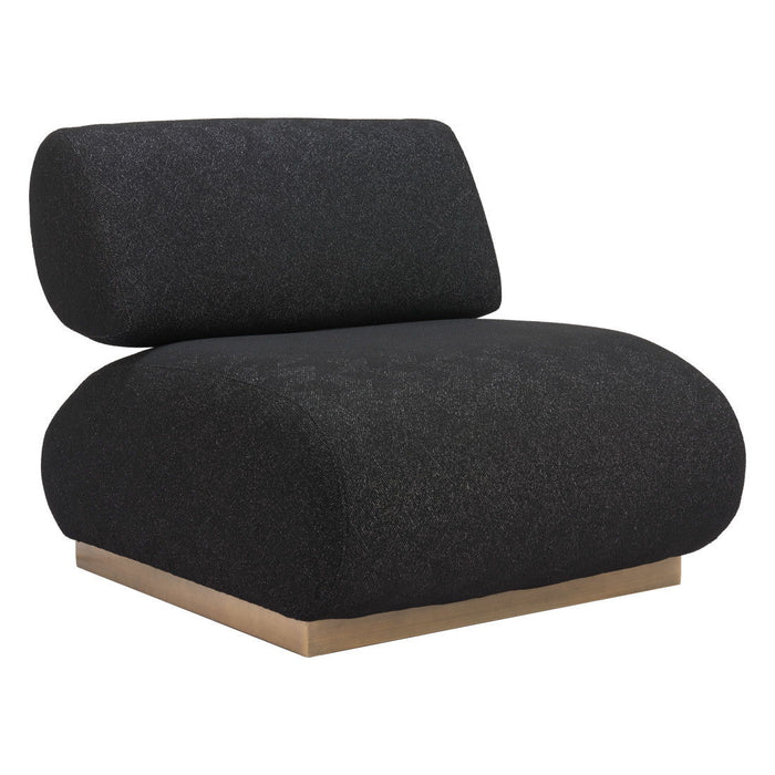 34" Fabric And Upholstered Side Chair - Black / Bronze