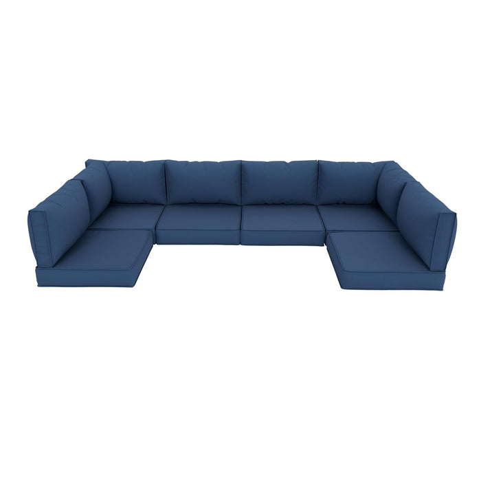 Giga outdoor deep seat cushion set for patio furniture sectionals, includes back and seat cushions with vibrant fabric.