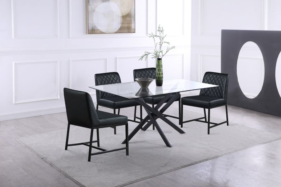 Modern Xander dining table by Meridian Furniture with a sleek wooden surface and sturdy legs, ideal for contemporary dining rooms.