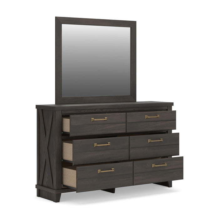 Signature Design by Ashley Vonitta Bay six-drawer dresser in a weathered wood finish