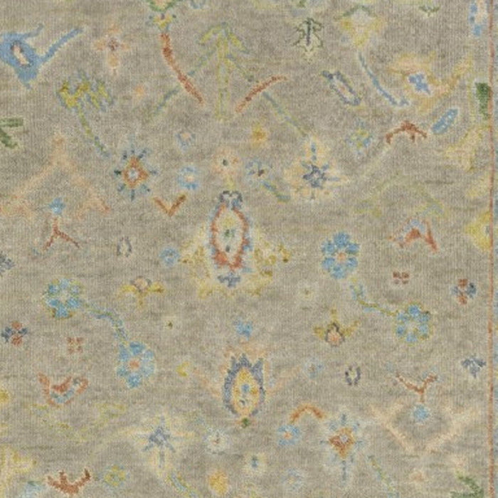 10' Wool Oriental Hand Knotted Runner Rug With Fringe - Gray