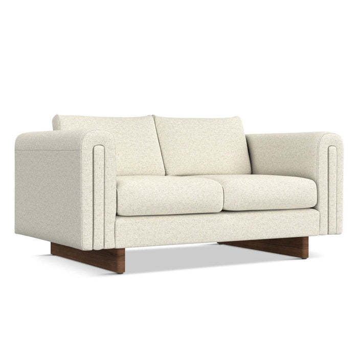 61" Fabric Sofa With Walnut Legs - Ivory