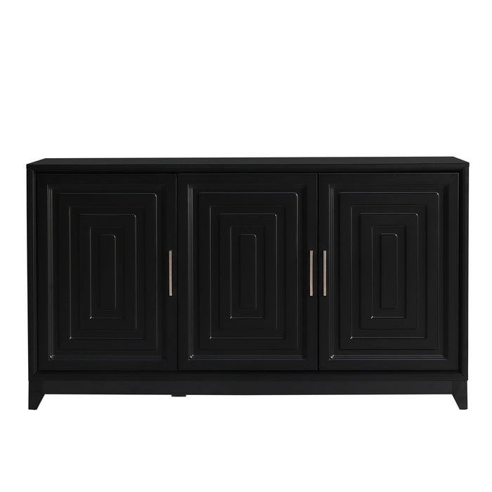 Giga modern TV stand for up to 65-inch TVs with two spacious storage compartments and solid wood legs for living room use.