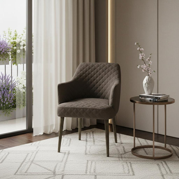 Polyester Blend And Natural Solid Color Side Chair - Gray
