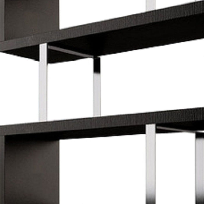 Three Tier Etagere Bookcase (555011) - Espresso / Silver
