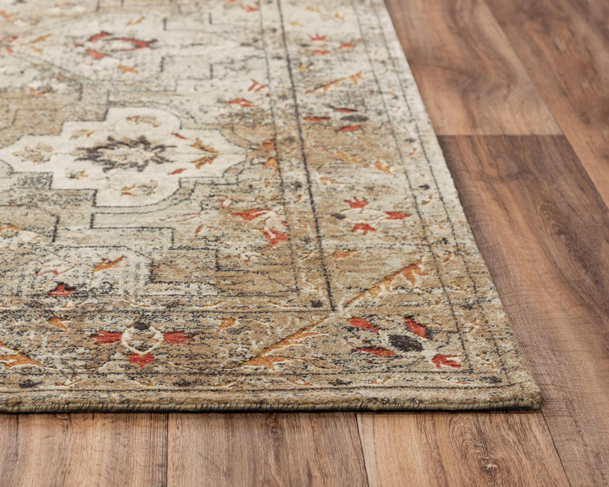 8' X 10' New Zealand Lambs Wool Oriental Hand Carved Handmade Area Rug (748025) - Green / Beige / Apricot