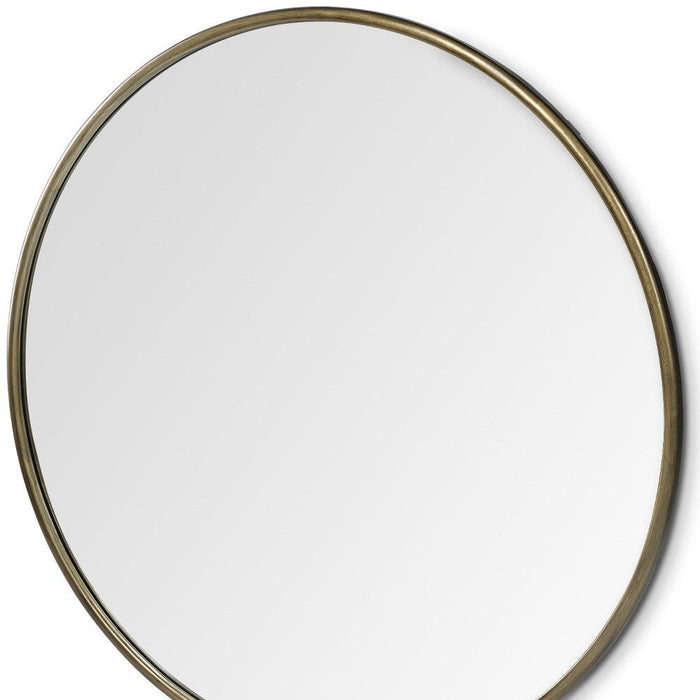 47" Round Metal Framed Accent Mirror - Gold