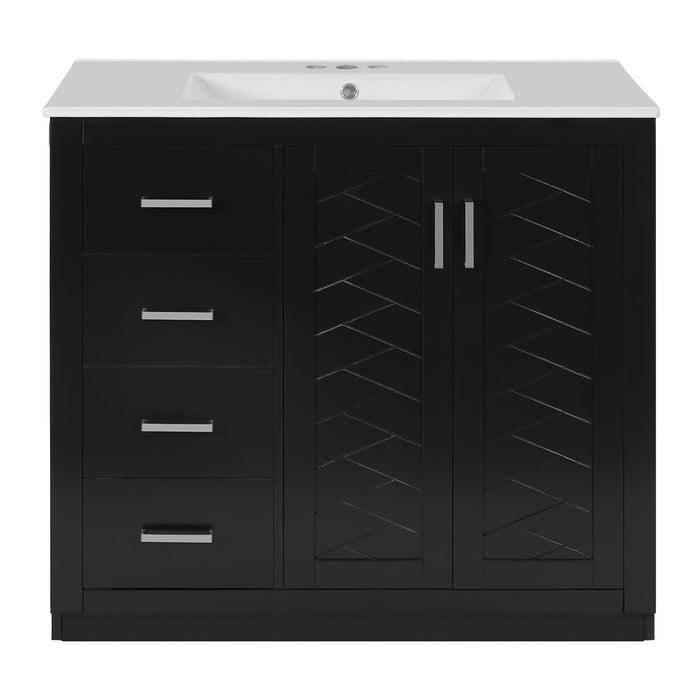 Giga bathroom vanity with sink combo, storage cabinet, three drawers, soft-closing doors, freestanding design in modern style