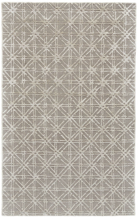8' x 11' Wool Abstract Tufted Handmade Area Rug - Taupe Ivory And Tan