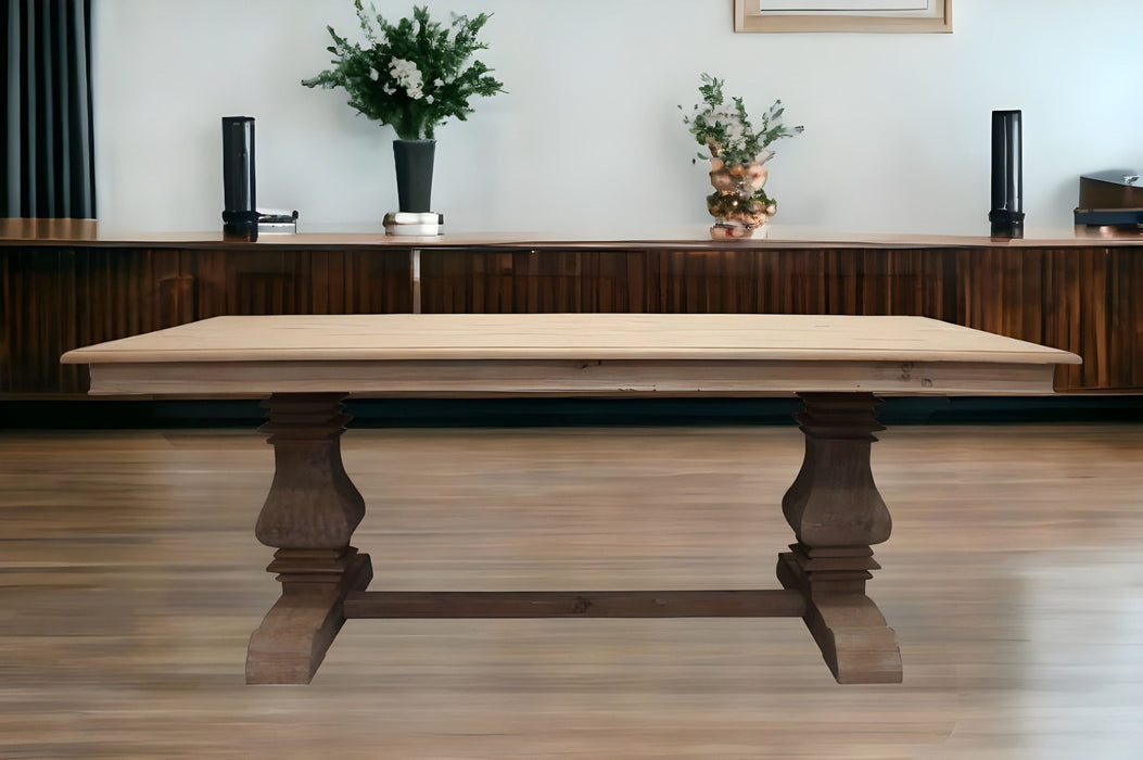 84" Solid Wood Dining Table - Gray