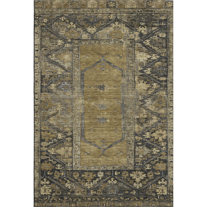 10' X 14' Oriental Washable Area Rug With UV Protection (699310) - Brown / Charcoal