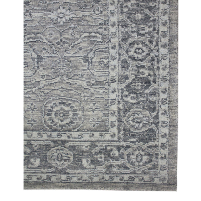 5' X 8' Wool Medallion Hand Woven Area Rug - Gray / Dark