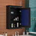 Giga wall-mounted bathroom medicine cabinet with mirror, over toilet storage, featuring sleek design and reflective surface