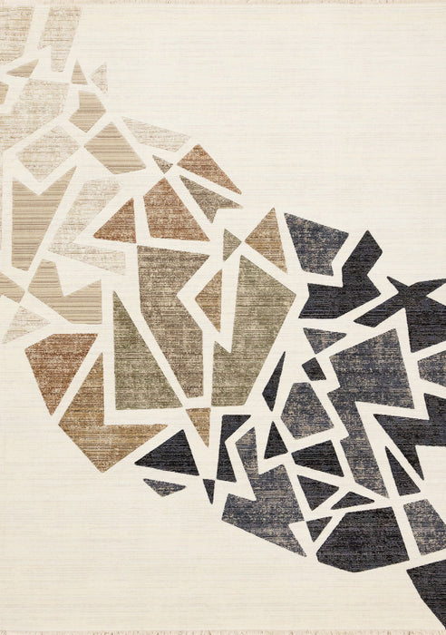 8' X 10' Abstract Area Rug (660252) - Cream / Black / Tan