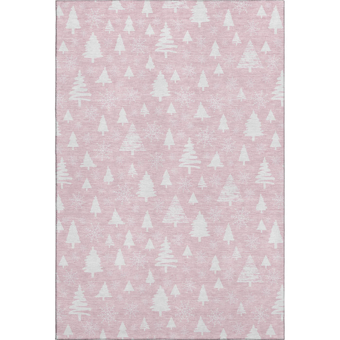 10' X 14' Abstract Geometric Washable Area Rug With UV Protection (701852) - Pink / Ivory