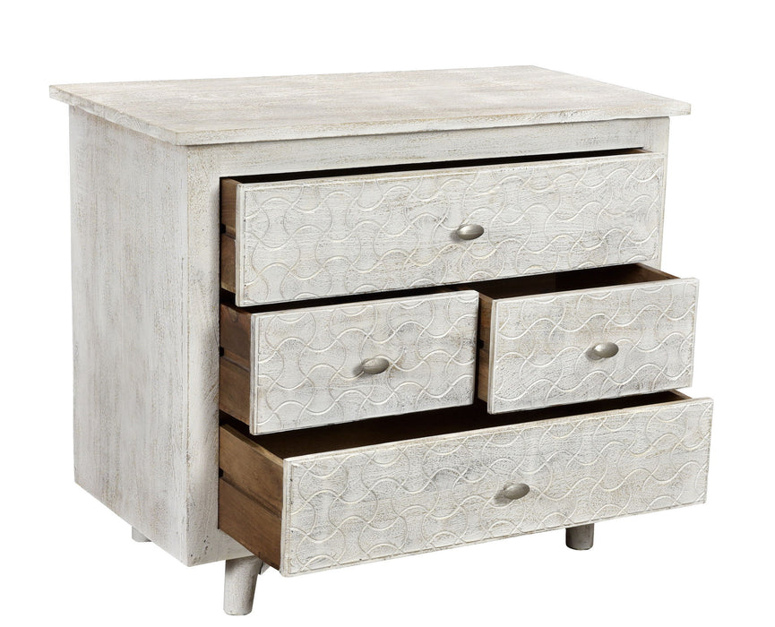 Four Drawer Nightstand - White