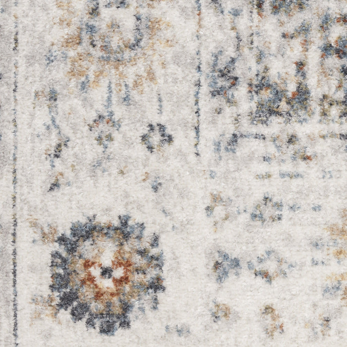 8' X 10' Floral Distressed Area Rug (556359) - Gray