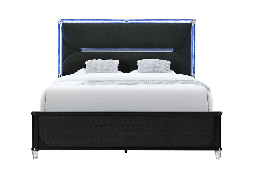 Lando - 5 Piece Queen Bedroom Set (Bed, Dresser & Mirror, Nightstand, Chest) - Black