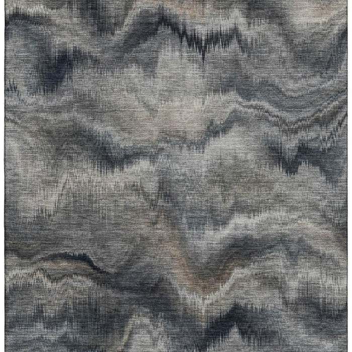 10' X 14' Abstract Washable Area Rug With UV Protection (717644) - Gray / Silver