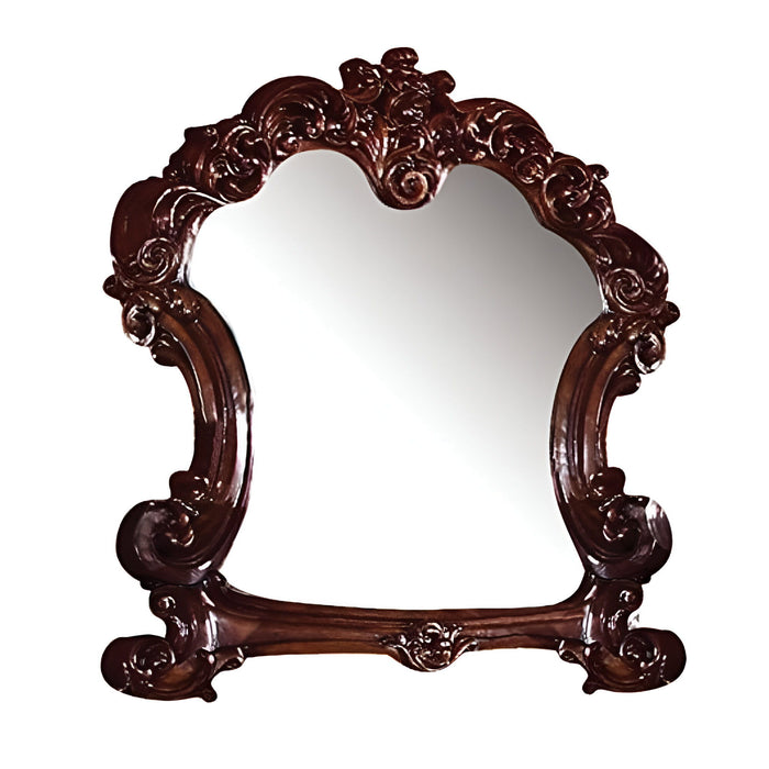 45" Crowned Top Solid Framed Mounted Dresser Mirror - Brown